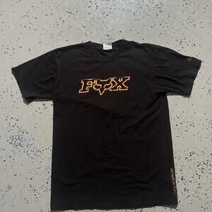 Vintage 00s Fox Racing Black and Orange Tee